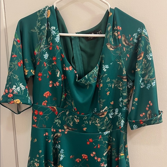 Bird and Floral Green Dress by Dolly and Dolly - Picture 2 of 8